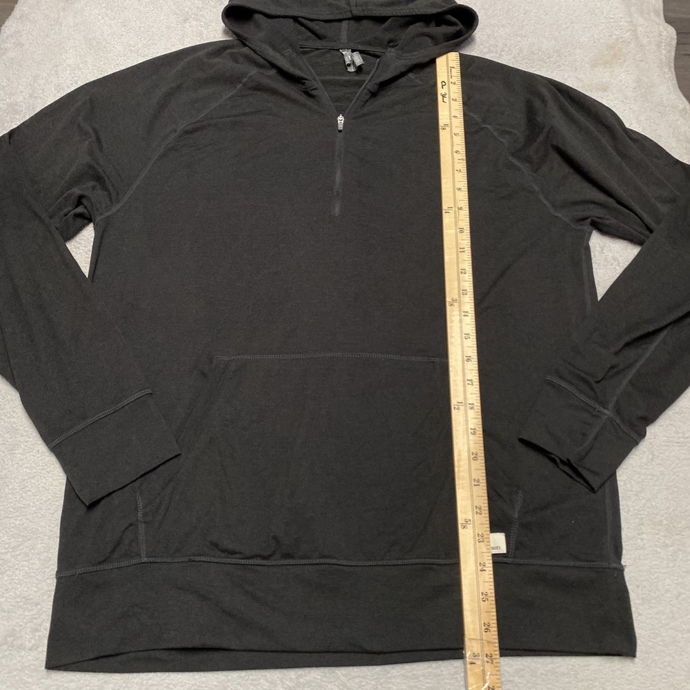 Vuori Ponto Performance Half Zip Hoodie Mens Large Black Active Athleisure Pocke - Picture 6 of 7